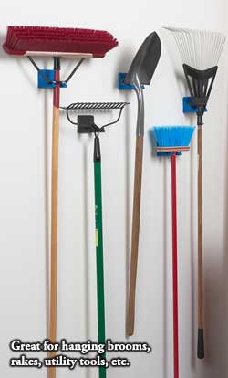 EZ-Rack: Great for hanging brooms, rakes, utility tools, etc.